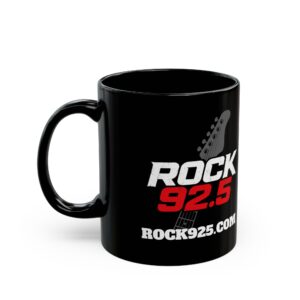 Rock 102.5 Black Coffee Mug – Radio Station Logo Ceramic Mug