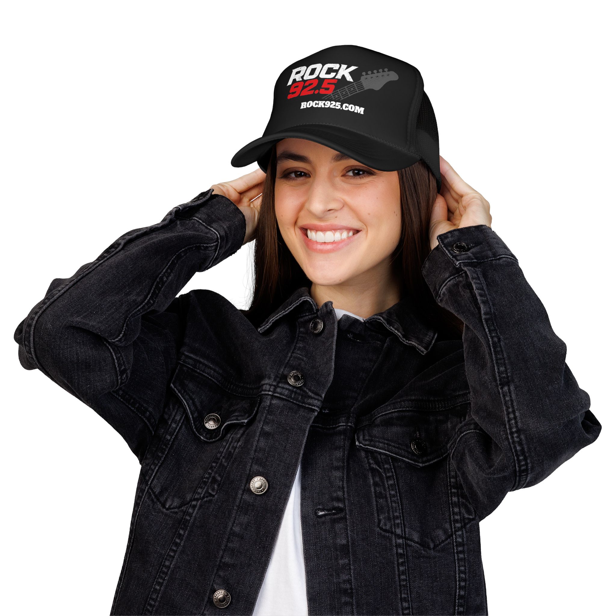 Rock 92.5 Foam Trucker Hat – Guitar Logo Mesh Cap (rock925.com) - Image 4